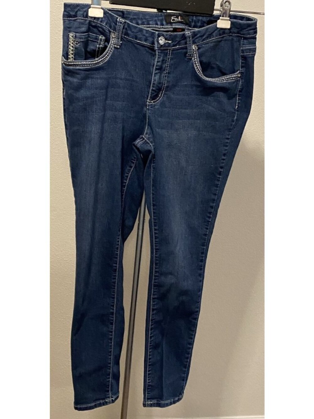 Earl Skinny Jeans Womens 16W 34X28 Dark Wash Stretch Denim